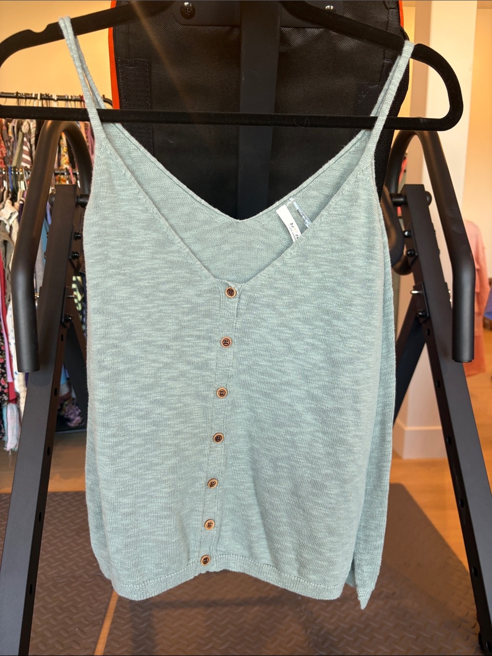 BE COOL Light Sage Knit Button-Front Cami